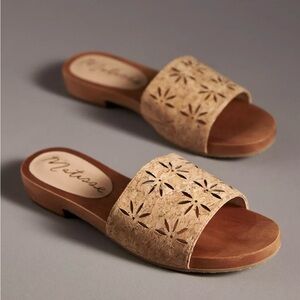 Anthropologie | NIB Matisse Cork Slide Sandals - Natural Tan